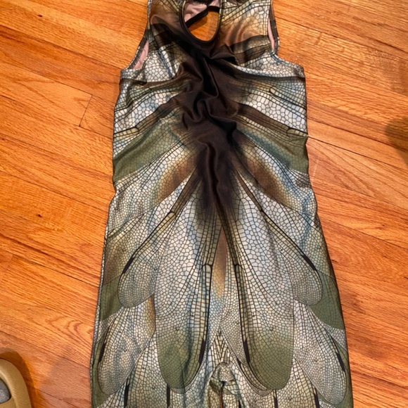 DanceInked Metamorphosis Sleeveless Circle Back Unitard –Child XL- Green (Moss) - Picture 5 of 10